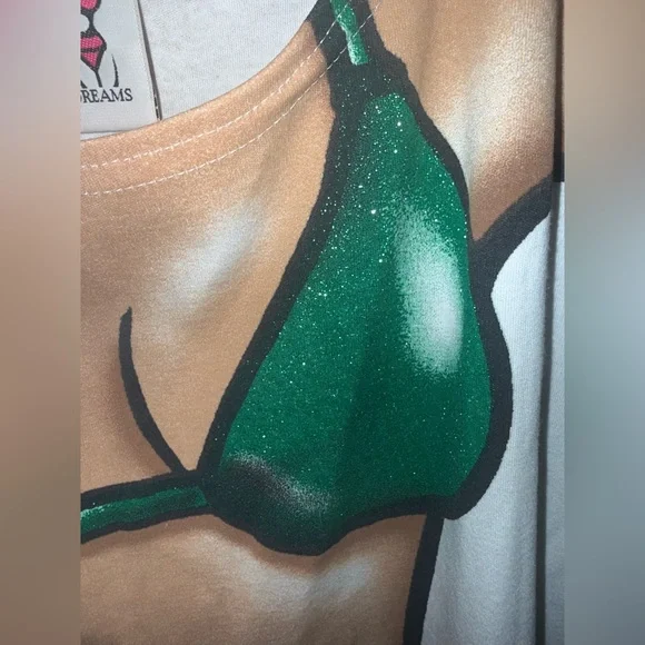 Vintage Bikini Tshirt Swim Cover Up - Picture 5 of 6